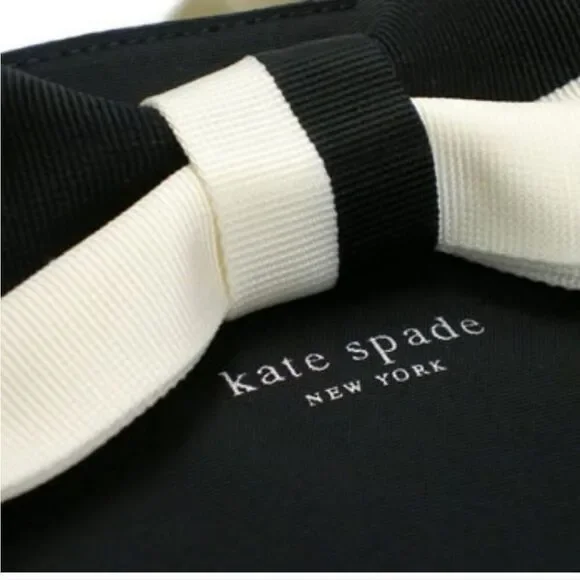𝅺KATE SPADE BARROW STREET ANABEL BLACK WITH IVORY TRIM DIAPER BAG - Picture 2 of 16